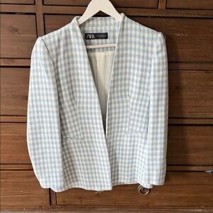 Zara Blue and White Blazer - size medium